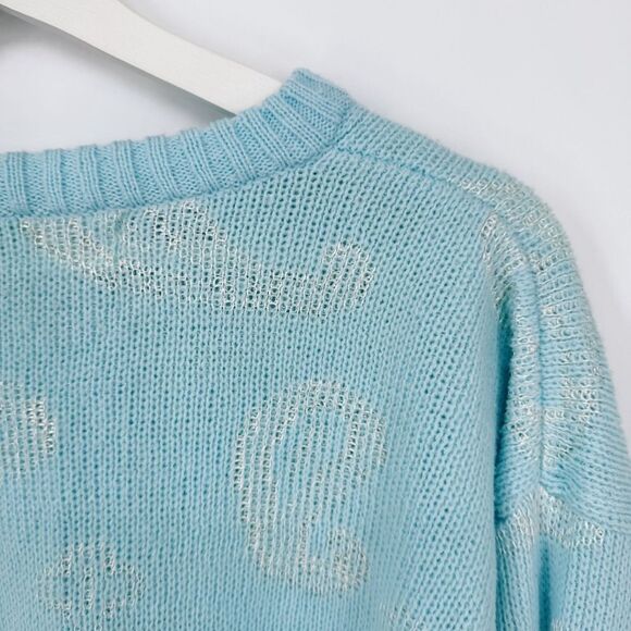 Vintage Via L.A. Paisley Knit Sweater Blue Medium - Picture 4 of 7